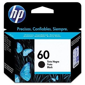 Cartucho de Tinta HP 60 Preto Original - CC640WB - 200 páginas para D1660, D2530, D2545, D2560, D2660, D2680, D5560, F2430, F2480, F4210, F4235 - CC640WB
