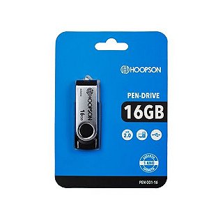 Pen Drive Hoopson 16GB Preto/Prata - PEN-001-16 - PEN-001-16