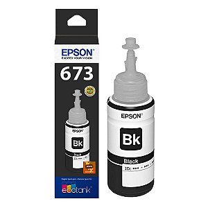 Tinta para Cartucho Epson Preto Original - T673120 - 6.500 páginas para L800, L805, L810, L850, L1800 - T673120