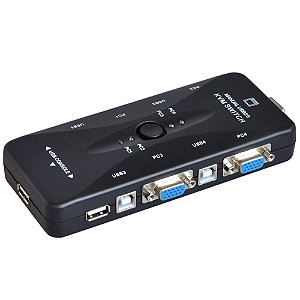 Switch de Monitor KVM 4 Portas VGA sem Cabo - Exbom - 0878