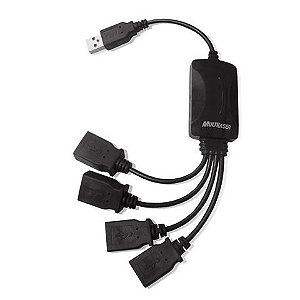 Hub USB 2.0 4 Portas Multilaser Preto - AC042 - AC042