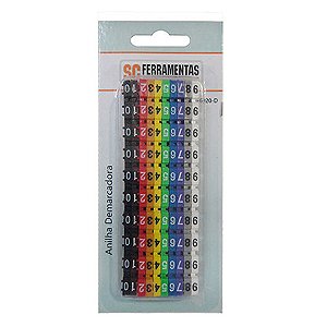 Anilha para Numerar Cabos 6mm N° de 0 A 9 Unidade Seccon SecLan - K-GL-6020-D - K-GL-6020-D