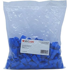 Capa para Conector RJ45 Macho Seccon SecLan Azul - CY-7020-BL Pacote Com 100 Unidades - CY-7020-BL