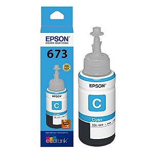 Tinta para Cartucho Epson Cyan Original - T673220 - T673120 - 6.500 páginas para L800, L805, L810, L850, L1800 - T673220