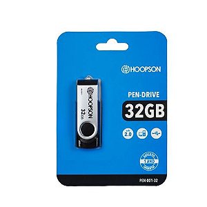 Pen Drive Hoopson 32GB Preto/Prata - PEN-001-32 - PEN-001-32