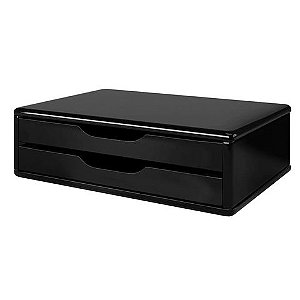 Suporte para Monitor MDF 2 Gavetas Preto Souza - 3346 - 3346