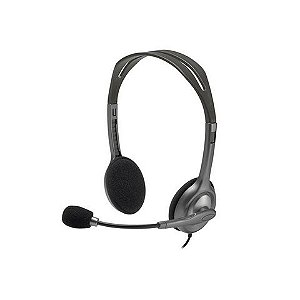 Fone de Ouvido Headset com Microfone Conexão P3 Cinza Logitech - H111 - 981-000612