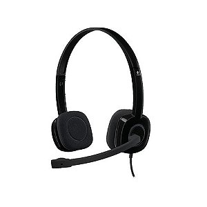 Fone de Ouvido Headset com Microfone com Plug P3 Preto H151 Logitech - 981-000587 - 981-000587