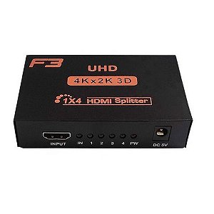 Splitter com 1 Entrada HDMI e 4 Saídas HDMI 4K F3 - 473 - 473