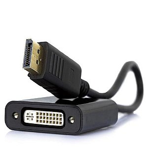 Conversor DisplayPort Macho para DVI Fêmea Preto F3 - 612 - com cabo de 20cm - 612
