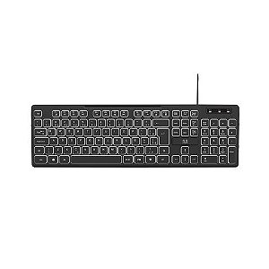 Teclado USB Multilaser Office Chocolate Preto com LED Soft Silence - TC268 - TC268
