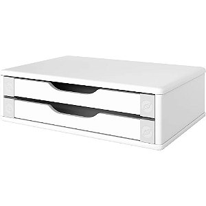 Suporte para Monitor MDF 2 Gavetas Branco Souza - 3340 - 3340