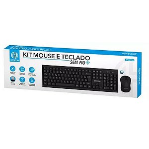Kit Teclado + mouse Sem Fio Hoopson com Mouse Preto Hoopson - TPC-077KS - TPC-077KS