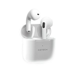 Fone de Ouvido Auricular TWS Bluetooth Branco C3tech - EP-TWS-21WH - 410060480400