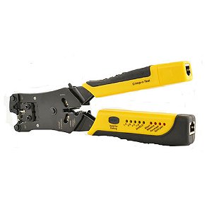 Alicate para Crimpar Hikari RJ11/12/45 com Testador de Cabo Rede - HK-305 - HK-305