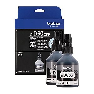 Tinta para Cartucho Brother Preto Original - BTD602PK Kit com 2 Refis - 7.500 Páginas para T420W, T510W, T520W, T710W, T720DW, T820DW, T910DW, T4000DW - BTD602PK