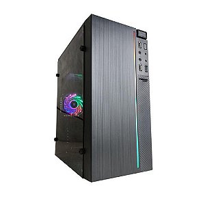 Gabinete Gamer Pixxo Preto sem Fonte com cooler multicolor Led RGB Lateral acrílico - CG265LG - CG265LG