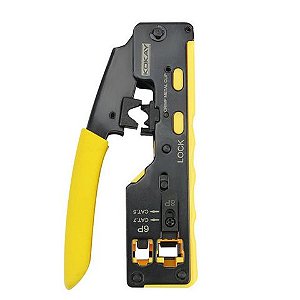 Alicate para Crimpar Kokay RJ11/RJ12/RJ45 Multi-Função CAT.5/CAT.6 de Passagem - SC-671 - 056-0671