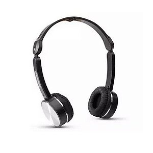 Fone de Ouvido Headphone Dobrável com Plug P2 Preto e Prata Maxprint - 607995 - 607995