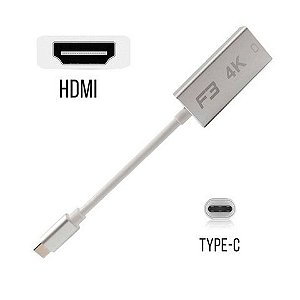 Conversor USB Type-C Macho para HDMI Fêmea 4K 14cm F3 - 125 - 125