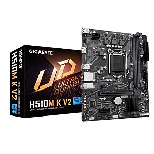Placa Mãe Gigabyte H510M K V2 1.0 para Intel LGA-1200-G11 Memória DDR4 Som Vídeo e Rede - H510M K V2 1.0