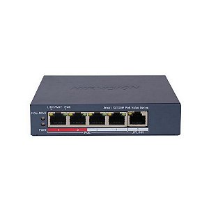 Switch PoE Hikvision DS-3E1105P-EI/M 4 Portas 10/100 Mbps + 1 Link - DS-3E1105P-EI/M