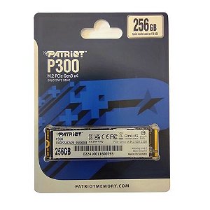 SSD 256 GB M2-NVME PCI-e Gen 3x4 2280 Patriot P300 P300P256GM28 Leitura 1700 MBPS Gravação 1000 MBPS - P300P256GM28