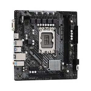 Placa Mãe Asrock H610M-HVS para Intel LGA-1700-G12 Memória DDR4 Som Vídeo e Rede - H610M-HVS
