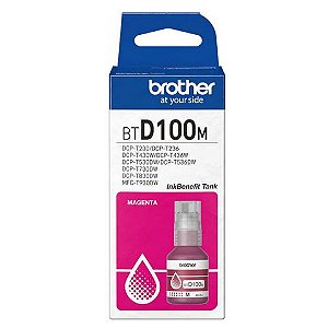 Tinta para Cartucho Brother Magenta Original - BTD100M - 5.000 páginas para DCP-T230, DCP-T430W, DCP-T436W, DCP-T530DW, DCP-T730DW e DCP-T830DW - BTD100M