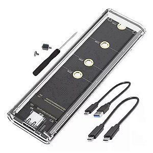 Gaveta Externa Case para SSD M.2 NVME ou NGFF para Type-C 3.0 Transparente F3 - 402 - 402