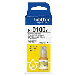 Tinta para Cartucho Brother Amarelo Original - BTD100Y - 5.000 páginas para DCP-T230, DCP-T430W, DCP-T436W, DCP-T530DW, DCP-T730DW e DCP-T830DW - BTD100Y