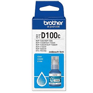 Tinta para Cartucho Brother Ciano Original - BTD100C - 5.000 páginas para DCP-T230, DCP-T430W, DCP-T436W, DCP-T530DW, DCP-T730DW e DCP-T830DW - BTD100C