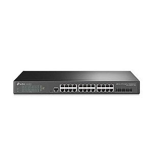 Switch Gerenciável L2+ Tp-Link SG3428X 24 Portas 10/100/1000 Mbps + 4 Portas SFP+ 10G + 1 Porta Console Rj45 JetStream - Omada - SG3428X