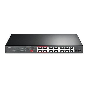 Switch PoE+ Tp-Link TL-SL1226P 24 Portas 10/100 Mbps + 2 Portas 10/100/1000 + 2 Portas SFP Combo - TL-SL1226P