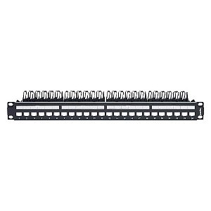 Patch Panel 24 Portas 19 Polegadas Cat.5E/6/6A Linkeo Legrand - 632850 - Descarregado com Guia Traseiro Metálico - 632850