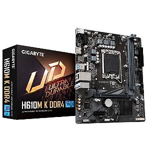 Placa Mãe Gigabyte H610M-K para Intel LGA-1700-G12 Memória DDR4 Som Vídeo e Rede - H610M-K