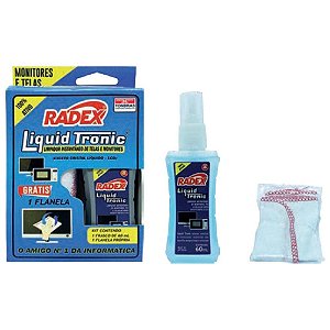 Limpa Telas e Monitores 60ml Liquid Tronic com Flanela Radex - 245 - 245