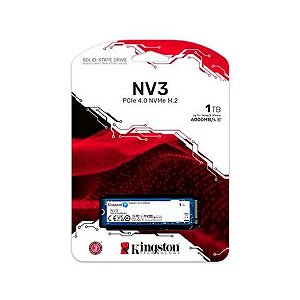 SSD 1.0 TB M2-NVME PCI-e 4.0 2280 Kingston SNV3S/1000G Leitura 6000 MBPs Gravação 4000 MBPS - SNV3S/1000G