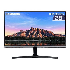 Monitor Samsung Tela 28 LED IPS 4K Ultra HD 60Hz 4ms Preto e Prata 2x HDMI 1x DisplayPort - LU28R550UQLMZD - LU28R550UQLMZD