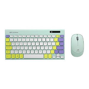 Kit Teclado + Mouse sem Fio Multimídia C3Tech 1200dpi Verde - K-W71GN - K-W71GN