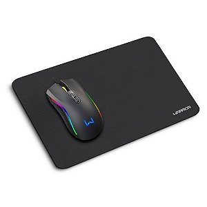 Mouse USB Gamer Armory Warrior MO396 3600 Dpi Preto com Led RGB + Mouse Pad Gamer 300x200xmm Preto - MO392