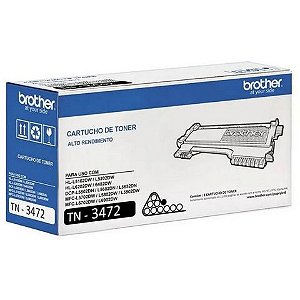 Toner Brother Preto Original - TN3472BR - 12.000 páginas para HL-L6202DW / HL-L5102DW / HL-L5202DW / HL-L6402DW / DCP-L5502DN / DCP-L5602DN - TN3472BR