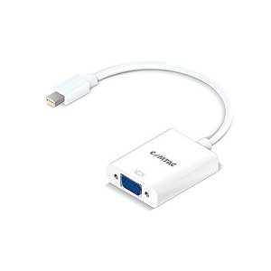 Conversor Mini DisplayPort Macho para VGA Fêmea Branco Comtac - 22149283 - com Cabo de 0,15cm - 22149283