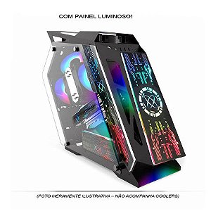 Gabinete Gamer GS Lumine Pixxo Preto sem Fonte e Cooler Led RGB com Lateral de Vidro - LKL06P - LKL06P