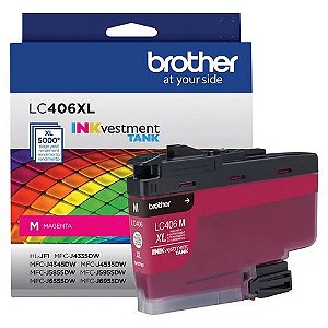 Cartucho de Tinta Brother LC406XL Magenta Original - LC406XLMS - 5.000 páginas para HLJF1, MFCJ4335DW, MFCJ4345DW, MFCJ4535DW, MFCJ5855DW, MFCJ5955DW - LC406XLMS