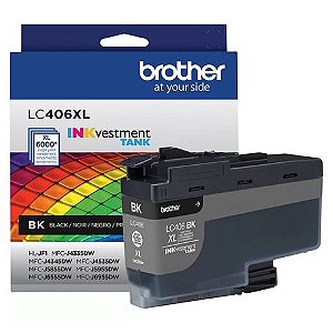 Cartucho de Tinta Brother LC406XL Preto Original - LC406XLBKS - 6.000 páginas para HLJF1, MFCJ4335DW, MFCJ4345DW, MFCJ4535DW, MFCJ5855DW, MFCJ5955DW - LC406XLBKS