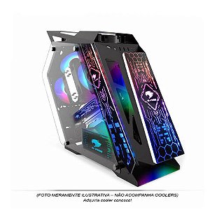Gabinete Gamer Pixxo GS Lumine Preto sem Fonte e Cooler Led RGB com Lateral de Vidro - CGLKL06G - CGLKL06G