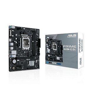 Placa Mãe Asus Prime H610M-CS D4 para Intel LGA-1700 Memória DDR4 Som Vídeo e Rede - PRIME H610M-CS D4