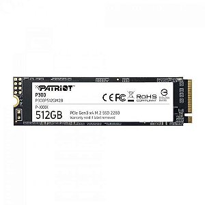 SSD 512 GB M2-NVME Patriot P300 Leitura 1700 MBPS Gravação 1100 MBPS - P300P512GM28 - P300P512GM28