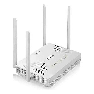 Roteador ONT GPON VoIP + Wireless AX3000 Dual Band Gigabit Wi-Fi 6 Mesh 4 Antenas Zyxel - PX3321-T1 - PX3321-T1